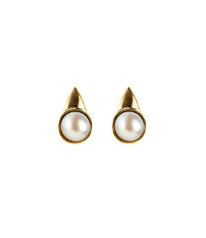 Pearl with Thorn Stud Earrings