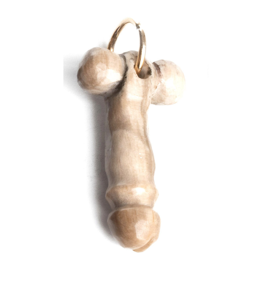 Petrified Wood Phallus Charm