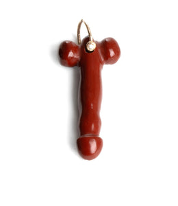 Red Jasper and Diamond Phallus Charm