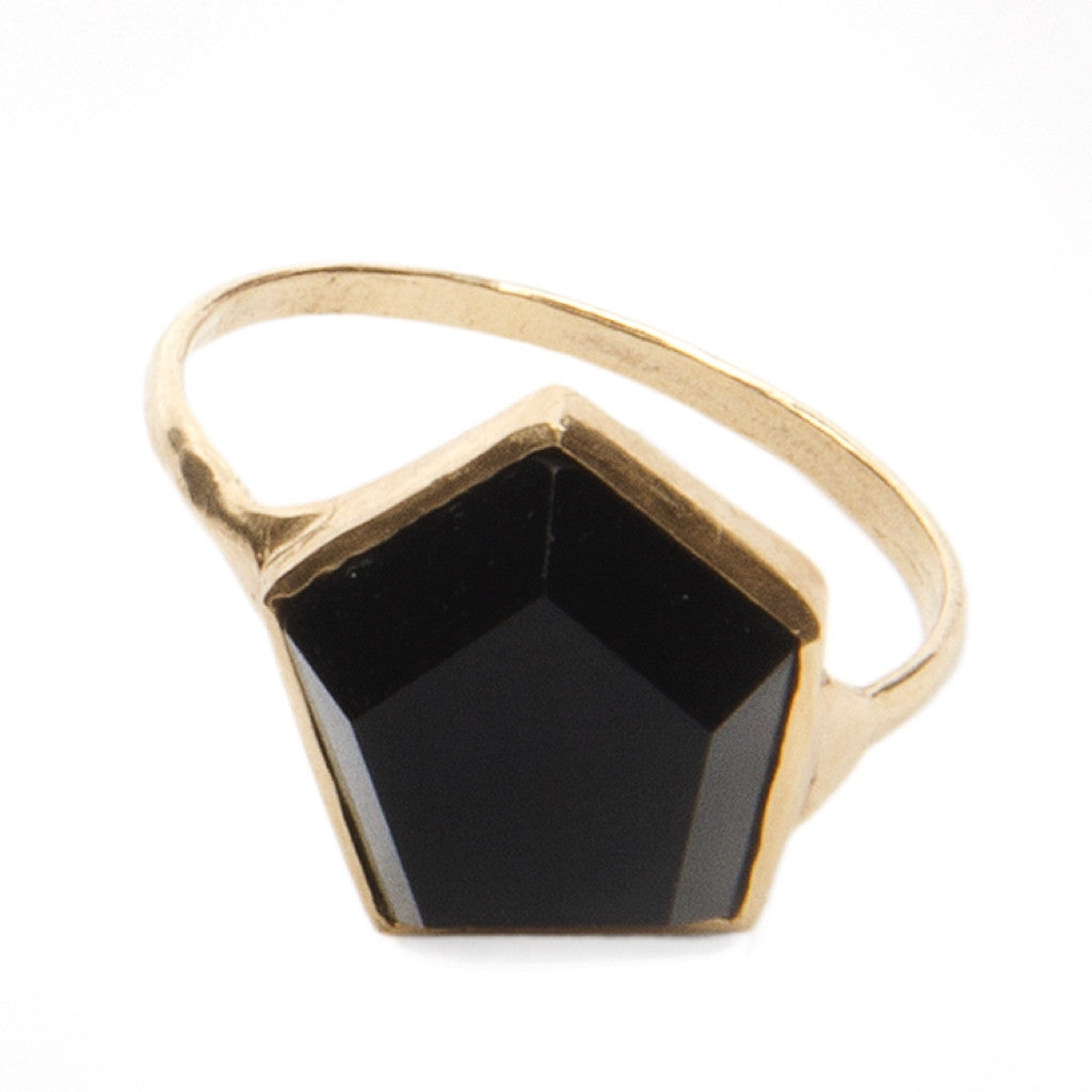 10k Gold 3D Hex Ring