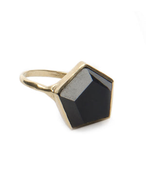 10k Gold 3D Hex Ring