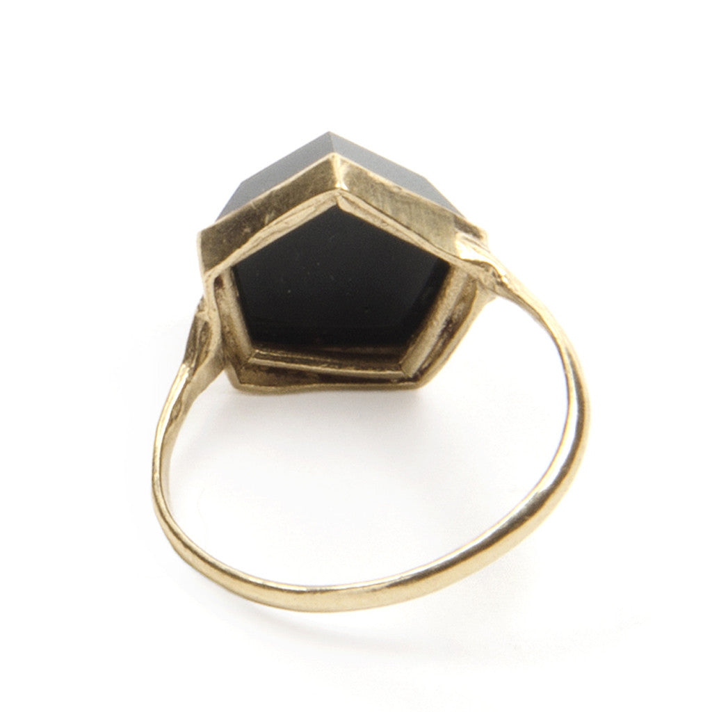 10k Gold 3D Hex Ring